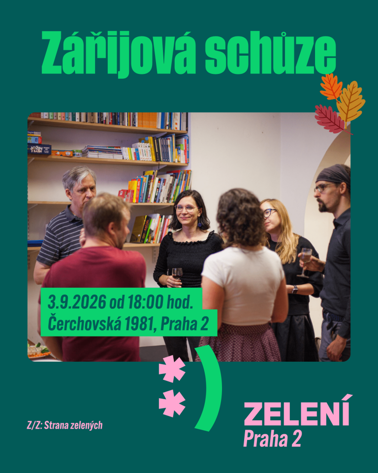 Pozvánka na zářijovou schůzi Zelených Praha 2